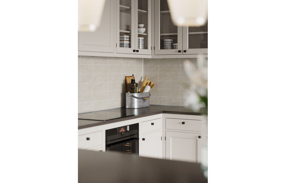 Fibo 30x10cm Rectangular Tile 600x580mm Splashback - Grey Sahara (Pk/2)