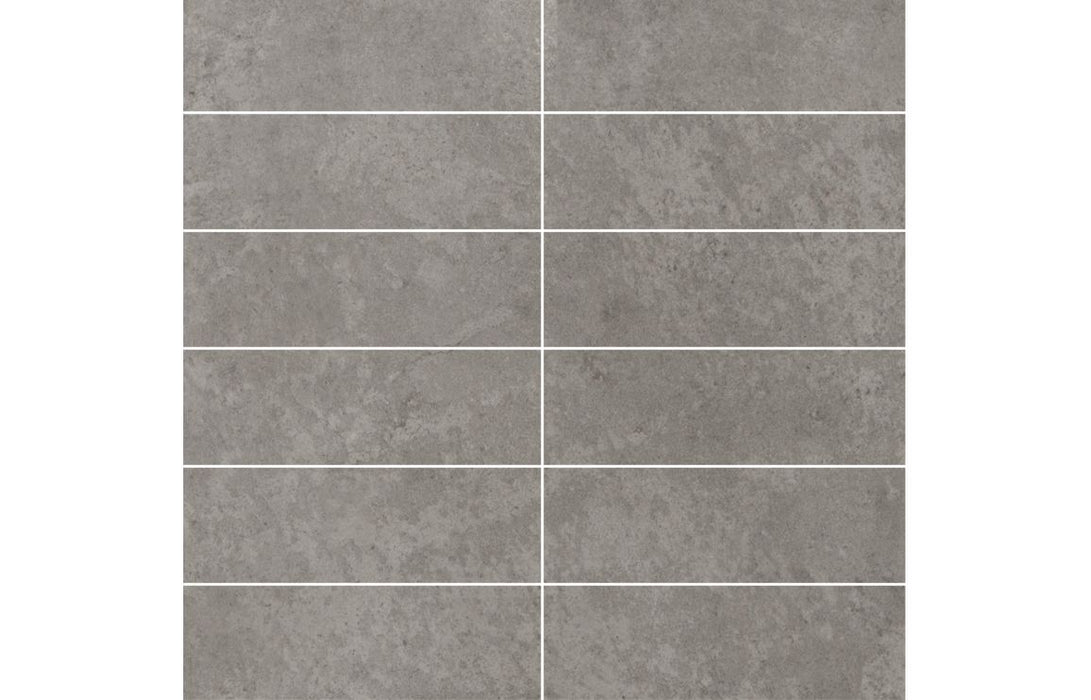 Fibo 30x10cm Rectangular Tile 600x580mm Splashback - Grey Sahara (Pk/2)