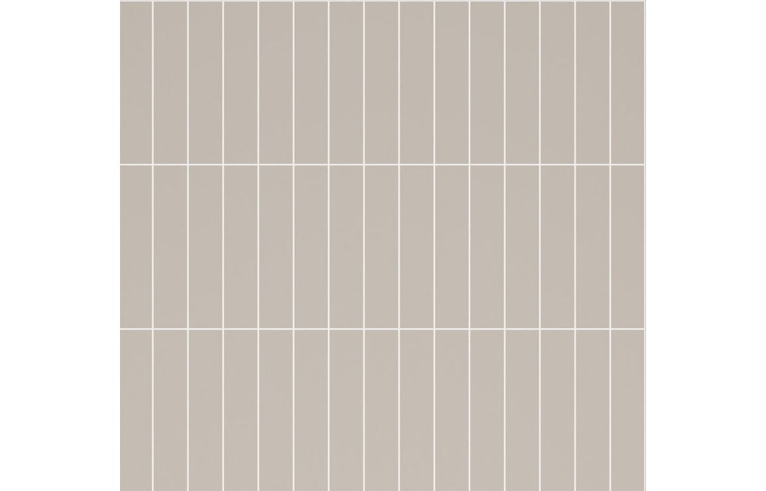 Fibo 4x20cm Vertical Tile 600x580mm Splashback - Warm Grey (Pk/2)