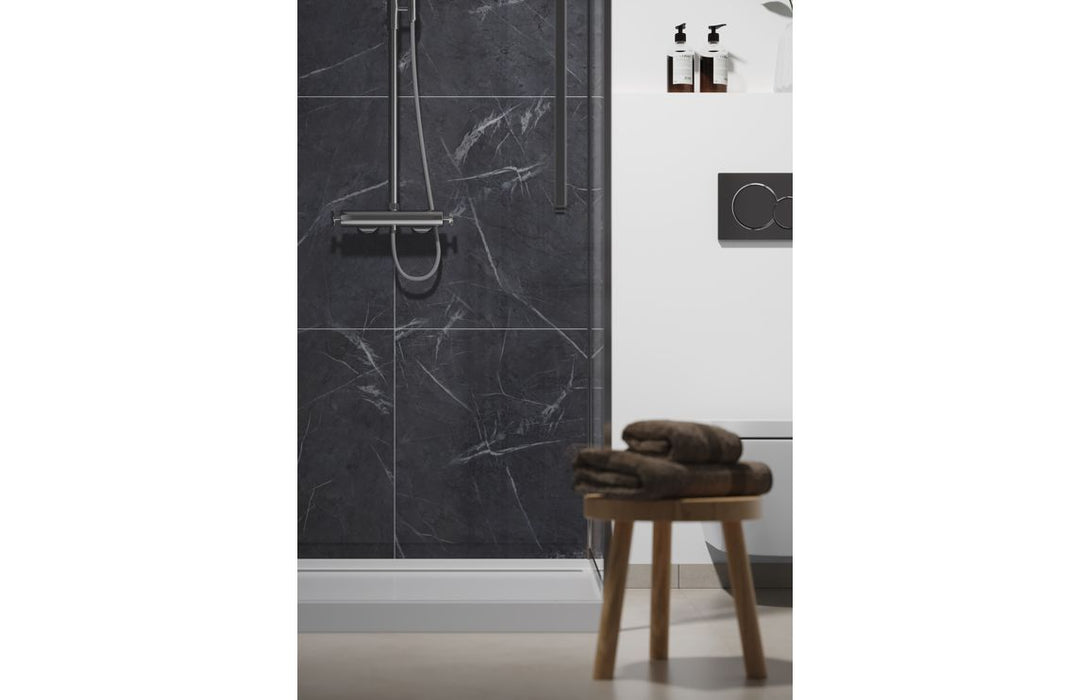 Fibo Marble - Black Marble (Tile Effect)