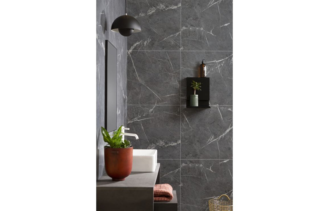 Fibo Marble - Black Marble (Tile Effect)