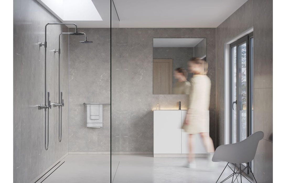 Fibo Marble - Grey Marble (Tile Effect)