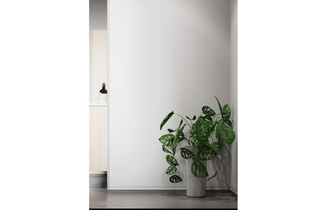 Fibo Urban - Denver White (Straight Herringbone)