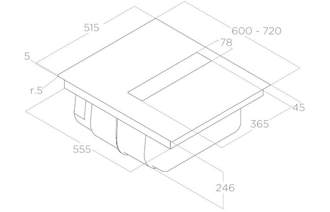 Elica NikolaTesla Fit 60cm Venting Induction Hob - Black