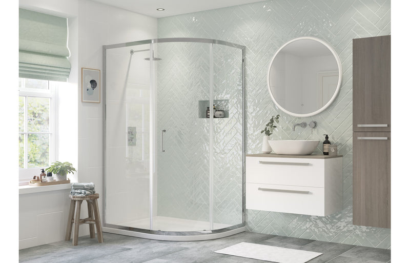 Flevarno 1 Door Offset Quadrant - Chrome