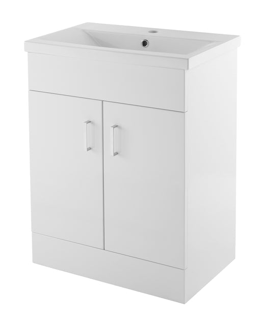 Floor Standing 2 Door Vanity Unit with Mid-Edge Basin 600mm