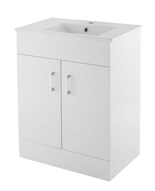 Floor Standing 2 Door Vanity Unit with Minimalist Basin 600mm