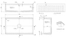 Fluted Butler Sink with Ledge, Grid & Chopping Board dimensions