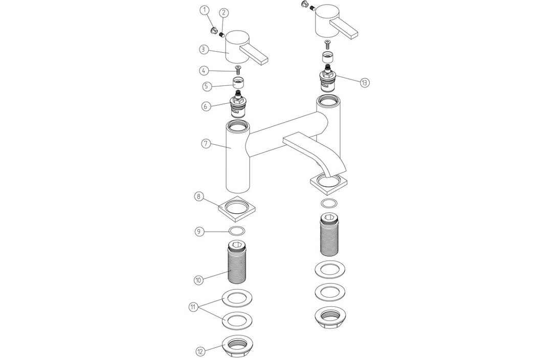 Forio Bath Filler - Chrome