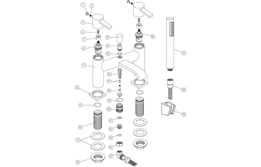 Forio Bath/Shower Mixer - Chrome