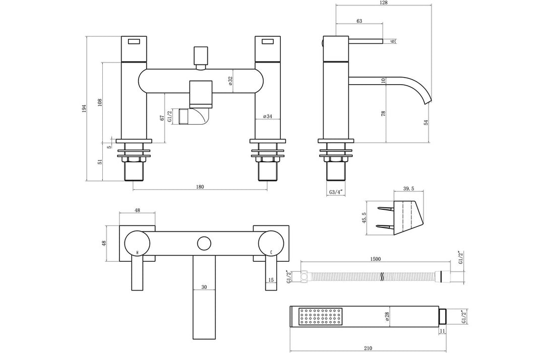 Forio Bath/Shower Mixer - Chrome