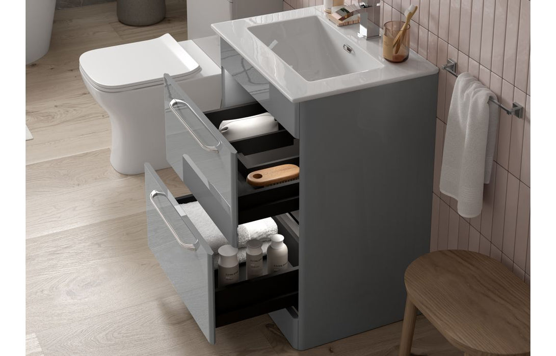 Deco 506mm WC Unit - Grey Gloss