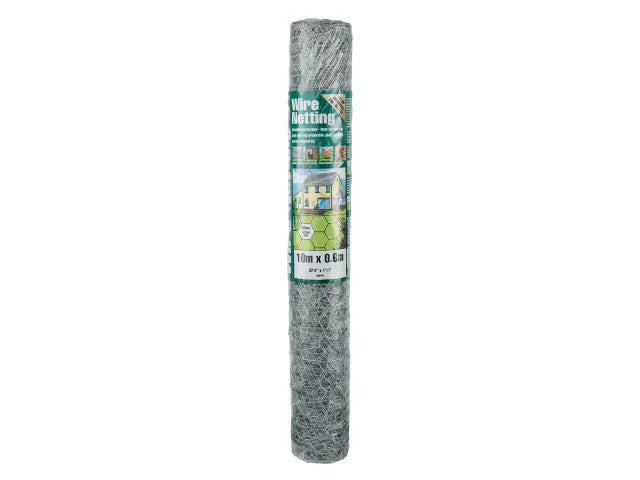 Galvanised Wire Netting 25mm² Hexagon, 10 x 0.6m