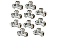 Compression Equal Tee 15mm Chrome - Bag of 10