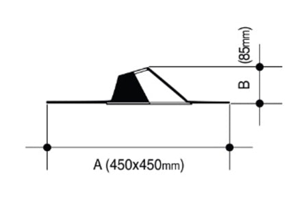 Wavin OsmaSoil VariPitch pipe flashing for pitched roofs 450x450mm