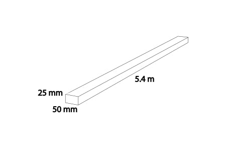 Sawn Softwood Carcassing Treated Green - 25mm x 50mm x 5.4m