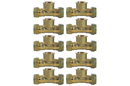 Compression Branch Tee Fl 15 x 15mm x 1/2in - Bag of 10