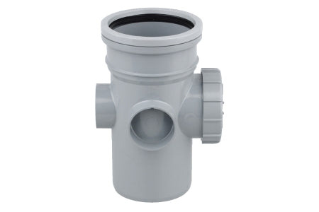 Wavin OsmaSoil S/S bossed access pipe 110mm grey