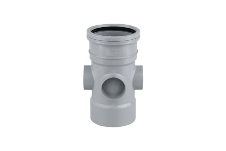 OsmaSoil 4S590G 110mm Ring-Seal/Solvent Weld Bossed Pipe Grey