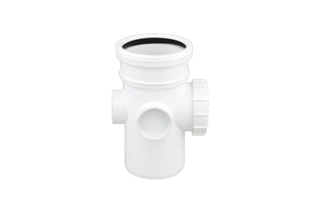 Wavin OsmaSoil S/S bossed access pipe 110mm white
