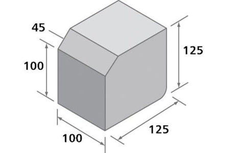 Block Kerb Large - Charcoal -  125mm x 200mm x 100mm