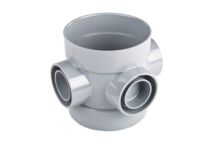 Wavin OsmaSoil D/SW short bossed pipe 110mm grey