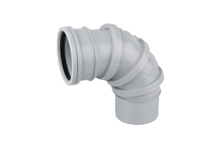 Wavin OsmaSoil S/S adjustable bend 90° 110mm grey