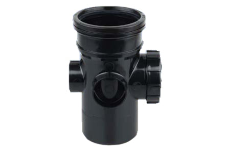 Wavin OsmaSoil S/S bossed access pipe 110mm black