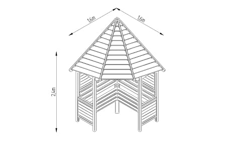 Forest Venetian Corner Arbour - Pressure Treated