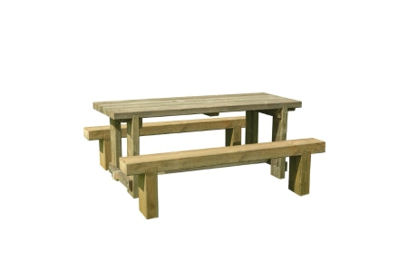Refectory Table and Sleeper Benches Set - 1.8m