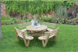 Circular Picnic Table with Seat Backs Pressure Treated - 2460 x 820 x 2460mm