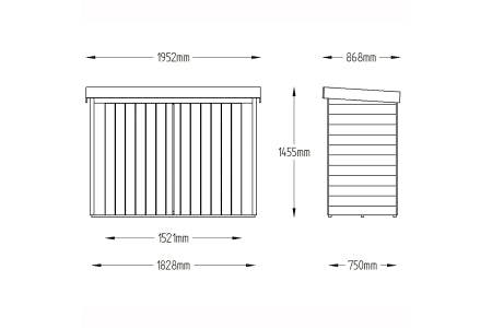 Pressure Treated Pent large Garden Storage