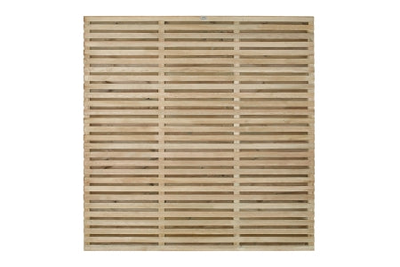 Fence Panel -  Pressure Treated Contemporary Double Slatted- 1.8m x 1.8m