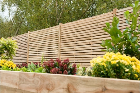 Fence Panel -  Pressure Treated Contemporary Double Slatted- 1.8m x 1.8m