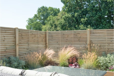 Fence Panel -  Pressure Treated Contemporary Double Slatted- 1.8m x 1.8m