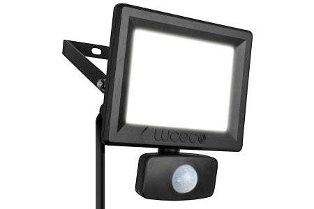 Luceco 30W LED Floodlight PIR - Black - 2400LM IP65