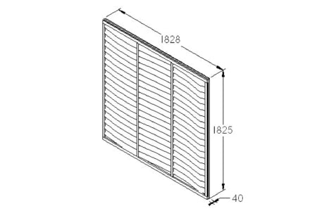 Fence Panel  - Dip Treated Overlap  - 6ft x 6ft 1.83m x 1.83m - Pack of 4