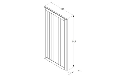 Closeboard Heavy Duty Timber Gate Treated -  Golden Brown - 1820mm x 910mm