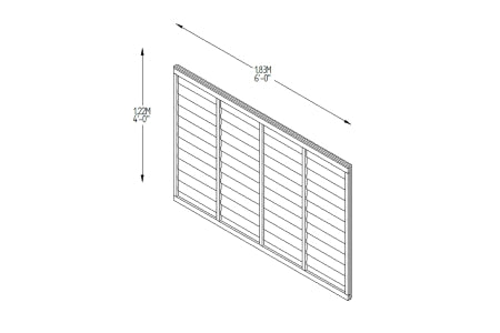 Fence Panel - Pressure Treated Superlap  - 1.83m x 1.22m