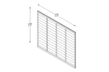 Fence Panel -  Pressure Treated Superlap - 1.83m x 1.52m