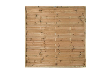 Pressure Treated Decorative Horizontal Hit and Miss Fence Panel - 1.8m x 1.8m