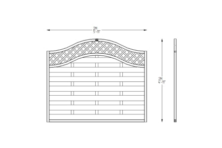 Fence Panel - Pressure Treated Europa Prague - 1.8m x 1.5m