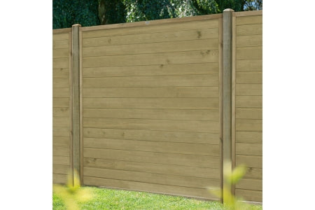Fence Panel - Pressure Treated Horizontal Tongue and Groove - 6ft - 1.83m x 1.83m - Pack of 4