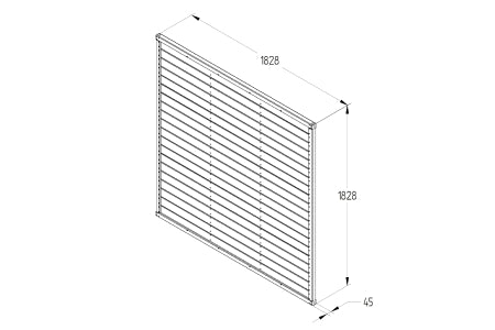 Fence Panel - Pressure Treated Horizontal Tongue and Groove - 6ft 1.83m x 1.83m - Pack of 5