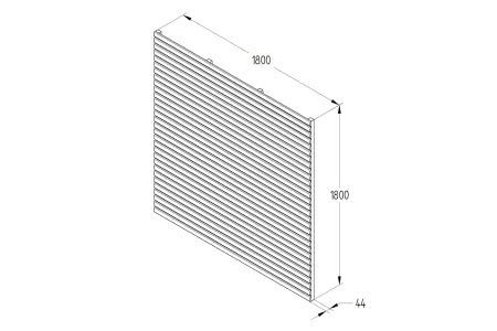 Fence Panel -  Pressure Treated Contemporary Single Slatted - 1.8m x 1.8m