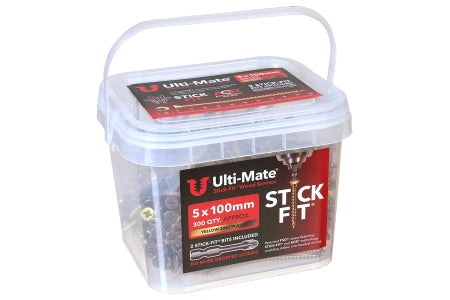 Ulti-Mate® Stick-Fit® Wood Screws 5.0 x 100mm Qty 300
