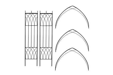 Abbey Modern Metal Rose Arch - 1100mm Wide x 2286mm High