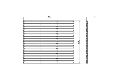 Fence Panel - Pressure Treated  Double Slatted   - 1.83m x 1.52m