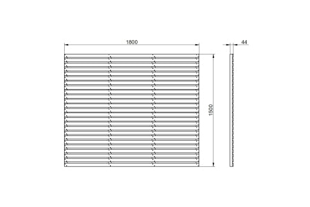 Fence Panel - Single Slatted - 6 x 5ft