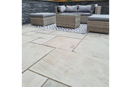 Calibrated Buff Paving Grey 18mm Project Pack 22.2m2
